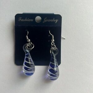 Blue and clear earrings